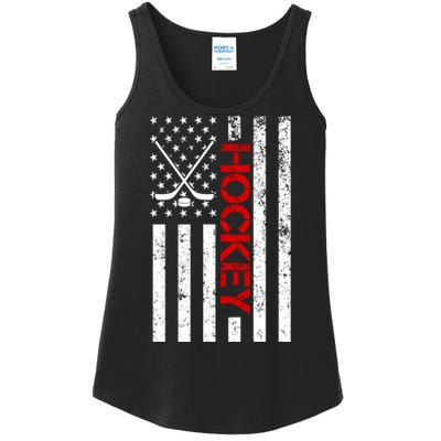 American Hockey Flag Vintage Ladies Essential Tank