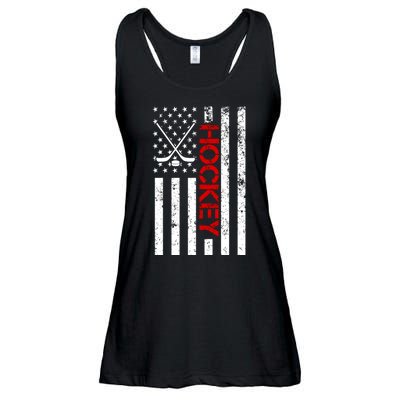 American Hockey Flag Vintage Ladies Essential Flowy Tank