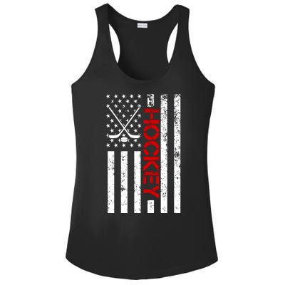 American Hockey Flag Vintage Ladies PosiCharge Competitor Racerback Tank