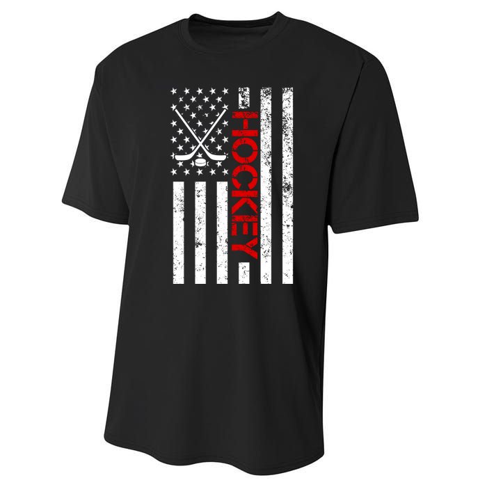 American Hockey Flag Vintage Performance Sprint T-Shirt