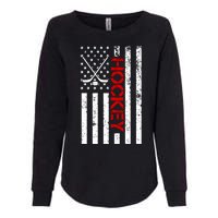 American Hockey Flag Vintage Womens California Wash Sweatshirt