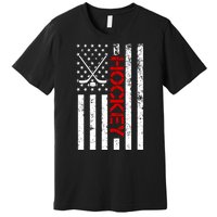 American Hockey Flag Vintage Premium T-Shirt