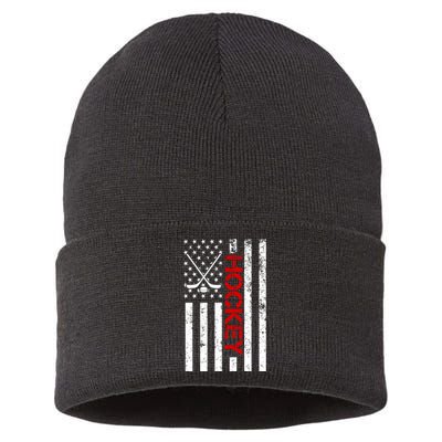 American Hockey Flag Vintage Sustainable Knit Beanie