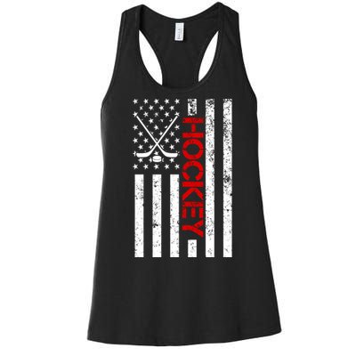 American Hockey Flag Vintage Women's Racerback Tank