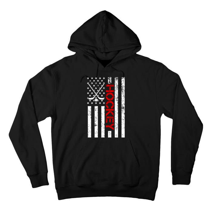 American Hockey Flag Vintage Tall Hoodie