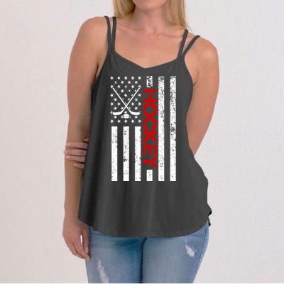 American Hockey Flag Vintage Women's Strappy Tank