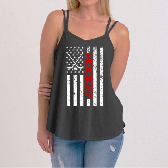 American Hockey Flag Vintage Women's Strappy Tank