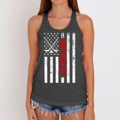 American Hockey Flag Vintage Women's Knotted Racerback Tank