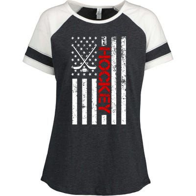 American Hockey Flag Vintage Enza Ladies Jersey Colorblock Tee