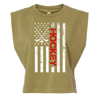 American Hockey Flag Vintage Garment-Dyed Women's Muscle Tee