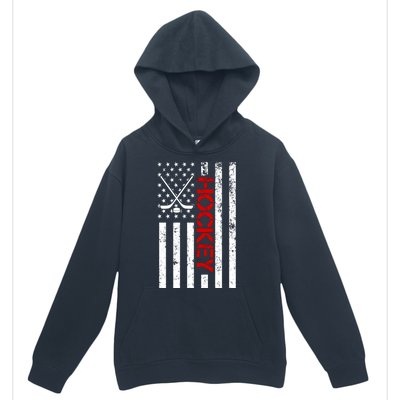 American Hockey Flag Vintage Urban Pullover Hoodie