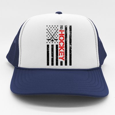 American Hockey Flag Vintage Trucker Hat