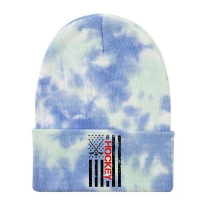 American Hockey Flag Vintage Tie Dye 12in Knit Beanie