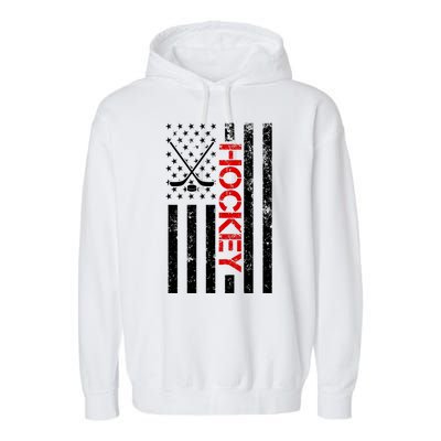 American Hockey Flag Vintage Garment-Dyed Fleece Hoodie