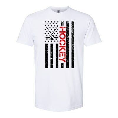 American Hockey Flag Vintage Softstyle CVC T-Shirt