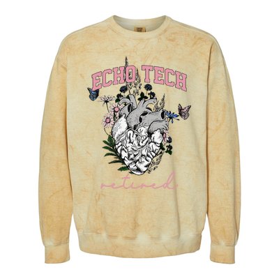 Anatomical Heart Floral Echo Tech Retired Cardiac Sonography Colorblast Crewneck Sweatshirt