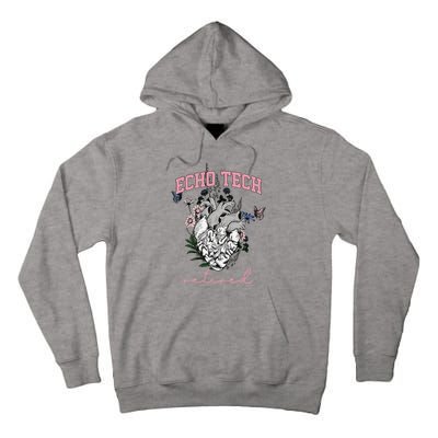 Anatomical Heart Floral Echo Tech Retired Cardiac Sonography Tall Hoodie