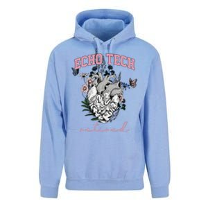 Anatomical Heart Floral Echo Tech Retired Cardiac Sonography Unisex Surf Hoodie