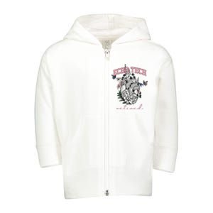 Anatomical Heart Floral Echo Tech Retired Cardiac Sonography Toddler Zip Fleece Hoodie