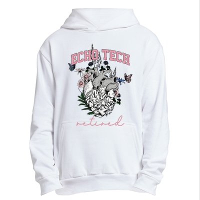 Anatomical Heart Floral Echo Tech Retired Cardiac Sonography Urban Pullover Hoodie