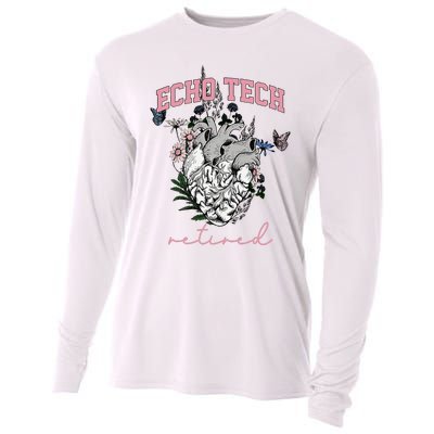 Anatomical Heart Floral Echo Tech Retired Cardiac Sonography Cooling Performance Long Sleeve Crew