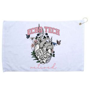 Anatomical Heart Floral Echo Tech Retired Cardiac Sonography Grommeted Golf Towel