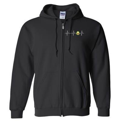 Avocado Heartbeat Funny Health Design Full Zip Hoodie