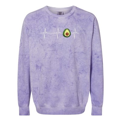 Avocado Heartbeat Funny Avocado Colorblast Crewneck Sweatshirt