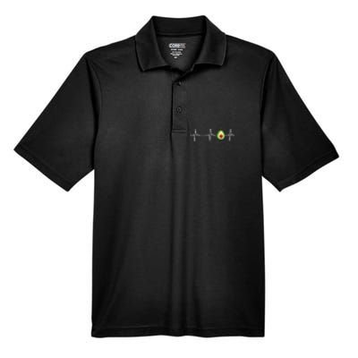 Avocado Heartbeat Funny Avocado Men's Origin Performance Pique Polo