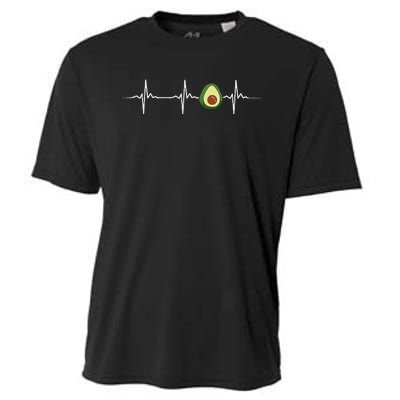 Avocado Heartbeat Funny Avocado Cooling Performance Crew T-Shirt