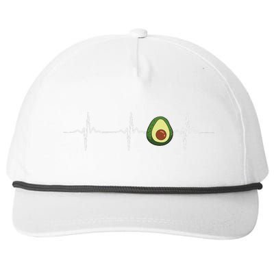 Avocado Heartbeat Funny Avocado Snapback Five-Panel Rope Hat