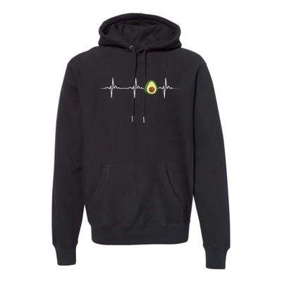 Avocado Heartbeat Funny Avocado Premium Hoodie