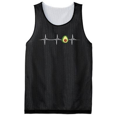 Avocado Heartbeat Funny Avocado Mesh Reversible Basketball Jersey Tank