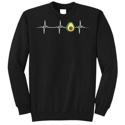 Avocado Heartbeat Funny Avocado Tall Sweatshirt