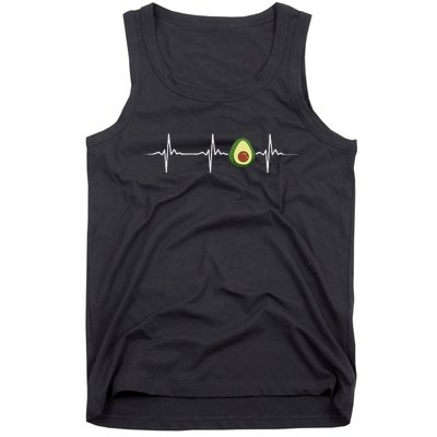 Avocado Heartbeat Funny Avocado Tank Top