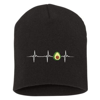 Avocado Heartbeat Funny Avocado Short Acrylic Beanie