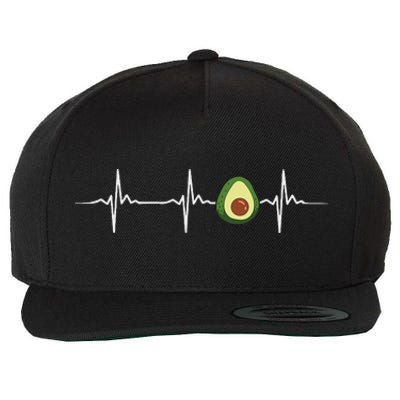 Avocado Heartbeat Funny Avocado Wool Snapback Cap