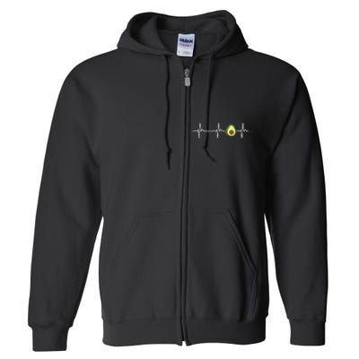 Avocado Heartbeat Funny Avocado Full Zip Hoodie