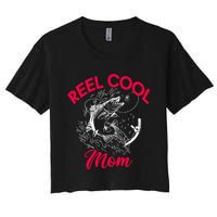 Angling Hunting Fishing Reel Cool Mom Women's Crop Top Tee