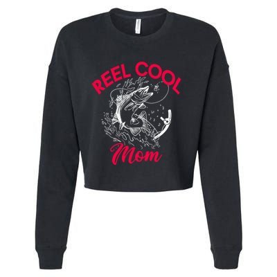 Angling Hunting Fishing Reel Cool Mom Cropped Pullover Crew