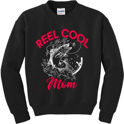 Angling Hunting Fishing Reel Cool Mom Kids Sweatshirt