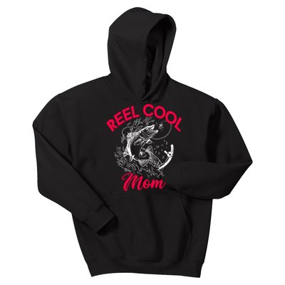 Angling Hunting Fishing Reel Cool Mom Kids Hoodie