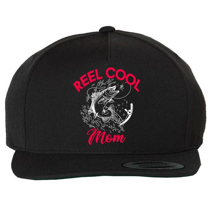 Angling Hunting Fishing Reel Cool Mom Wool Snapback Cap