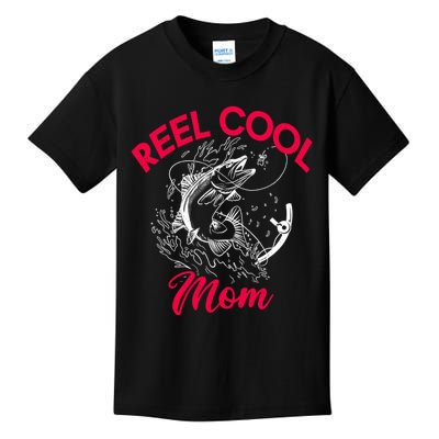 Angling Hunting Fishing Reel Cool Mom Kids T-Shirt