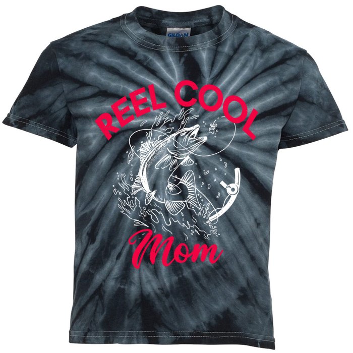 Angling Hunting Fishing Reel Cool Mom Kids Tie-Dye T-Shirt