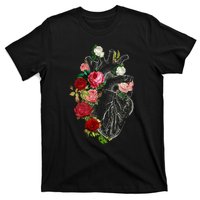 Anatomical Heart Floral Organ Cardiology Cardiac Nurse T-Shirt