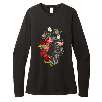 Anatomical Heart Floral Organ Cardiology Cardiac Nurse Womens CVC Long Sleeve Shirt