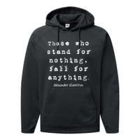 Alexander Hamilton Gift Inspirational Famous Aham Quote Gift Performance Fleece Hoodie