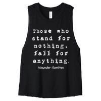 Alexander Hamilton Gift Inspirational Famous Aham Quote Gift Women's Racerback Cropped Tank