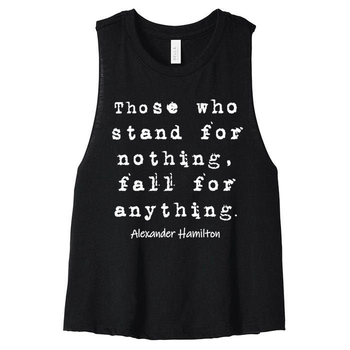 Alexander Hamilton Gift Inspirational Famous Aham Quote Gift Women's Racerback Cropped Tank